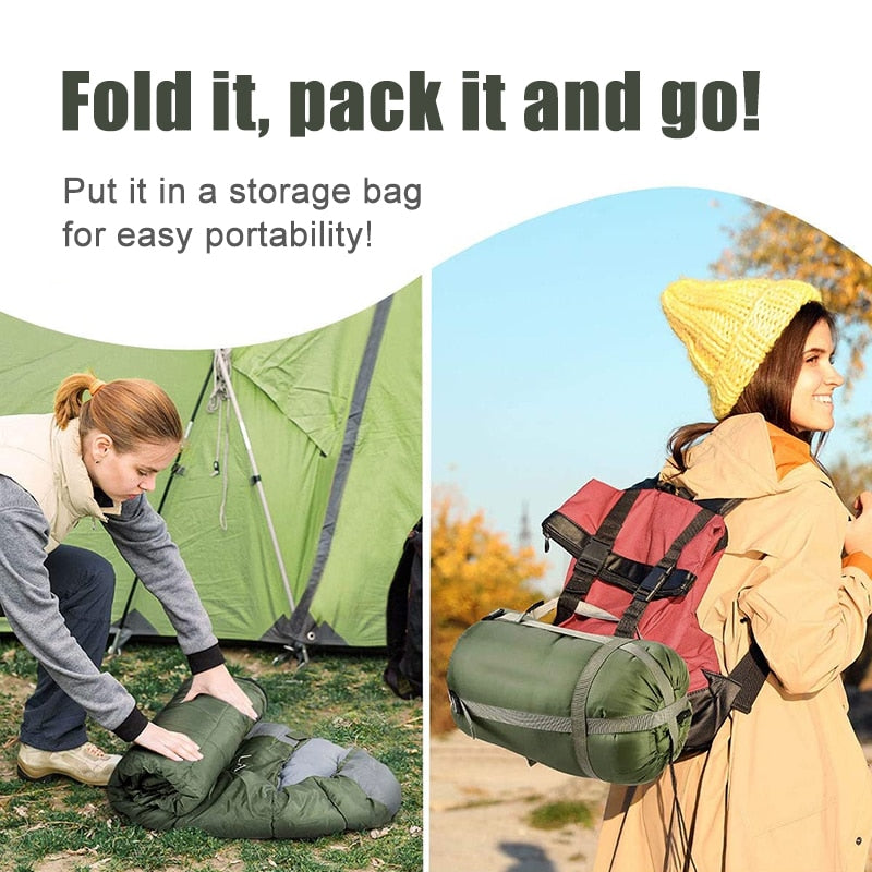 Pacoone Camping Sleeping Bag Lightweight 4 Season Warm & Cold Envelope Backpacking Sleeping Bag for Outdoor Traveling Hiking
