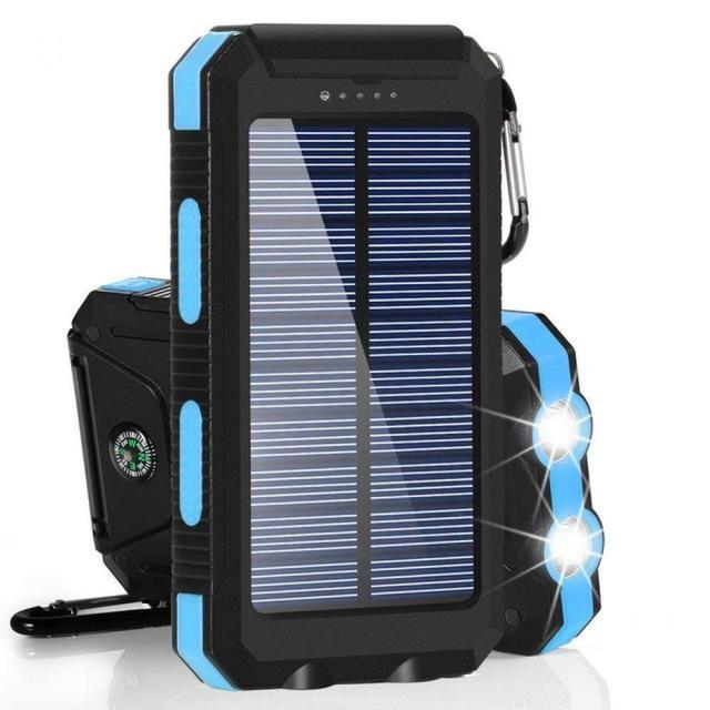 Solar Power Bank 80000mAh Portable Charging Powerbank External Battery Charger  Strong Light LDE Light for All Smartphones