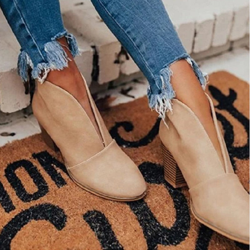 GAOKE Women's Suede Ankle Boots