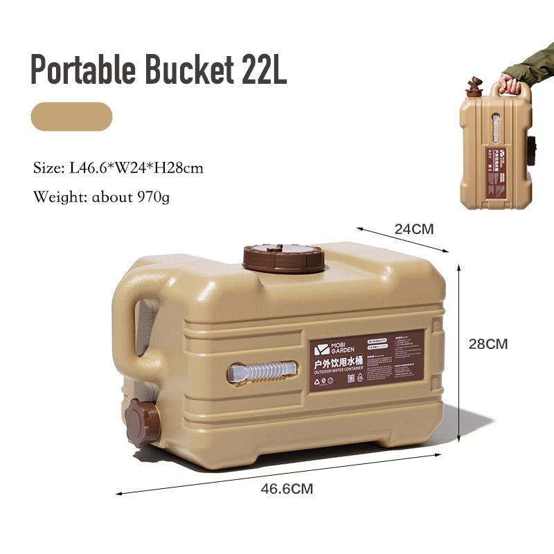 Outdoor Water Bucket with Faucet