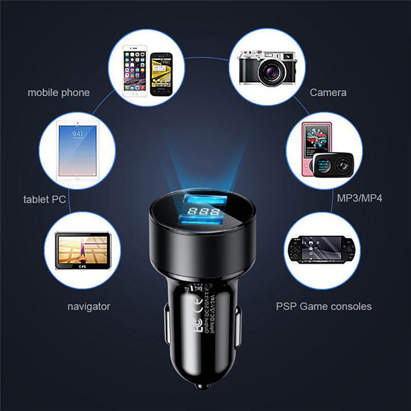 4.8A 5V 2 Ports Fast Car Charger Adapter
