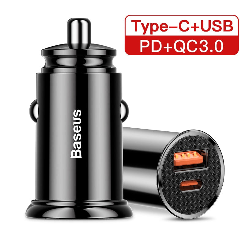 Baseus 30W USB Car Quick Charger 4.0 3.0
