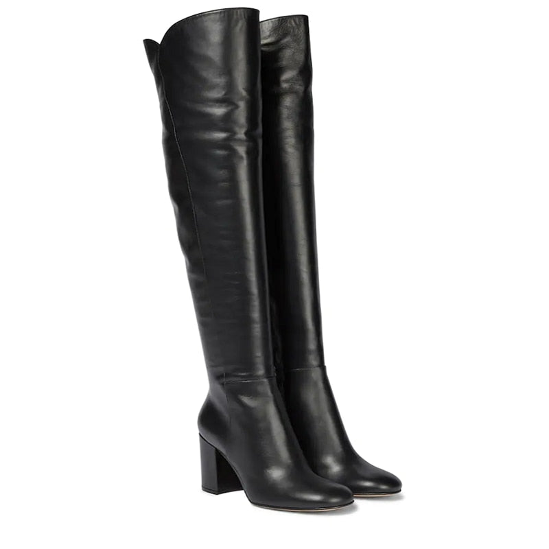 Fashion Leather Knee Boots
