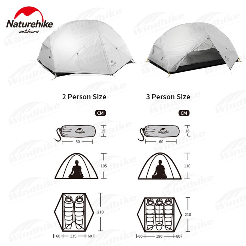 NatureHike Ultralight 20D Nylon Silicone Mongar Camping Tent