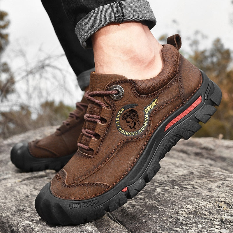 Outdoor Camping Hiking Shoes Men Genuine Leather