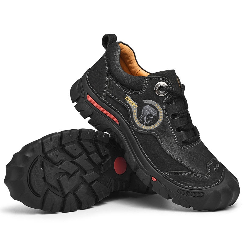 Outdoor Camping Hiking Shoes Men Genuine Leather