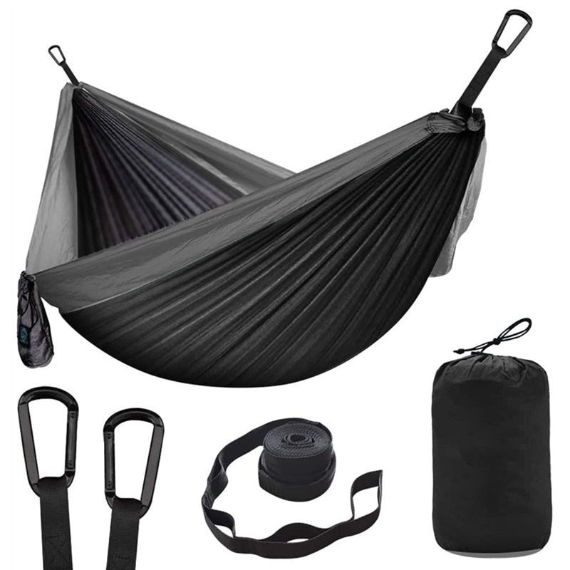 Oversized Double Camping Hammock,Portable Tree Straps Hammock ,210T Nylon Travel Hammock, Lightweight Parachute Hammocks