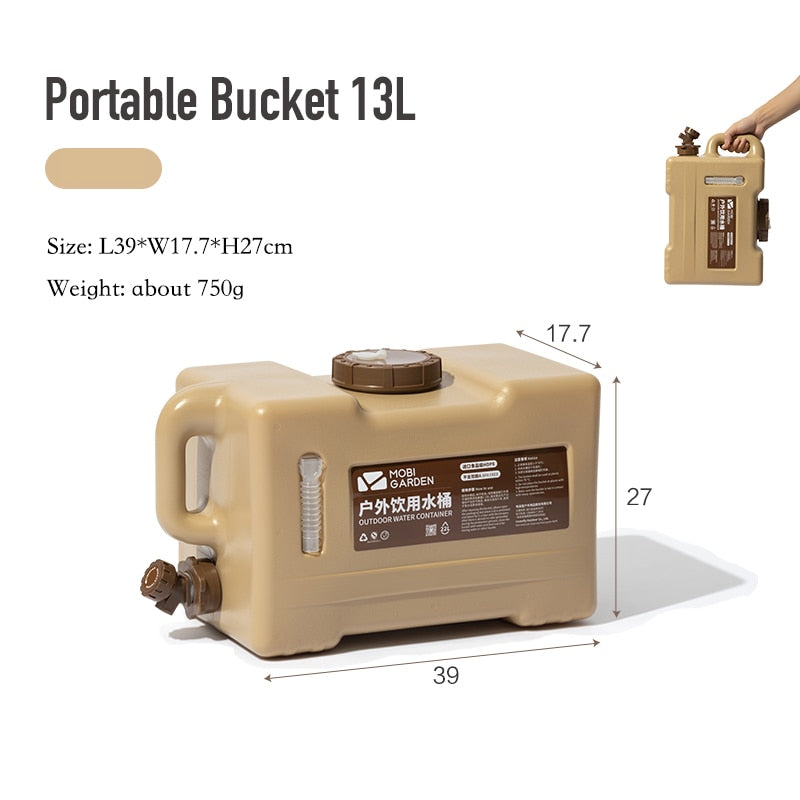 Outdoor Water Bucket with Faucet