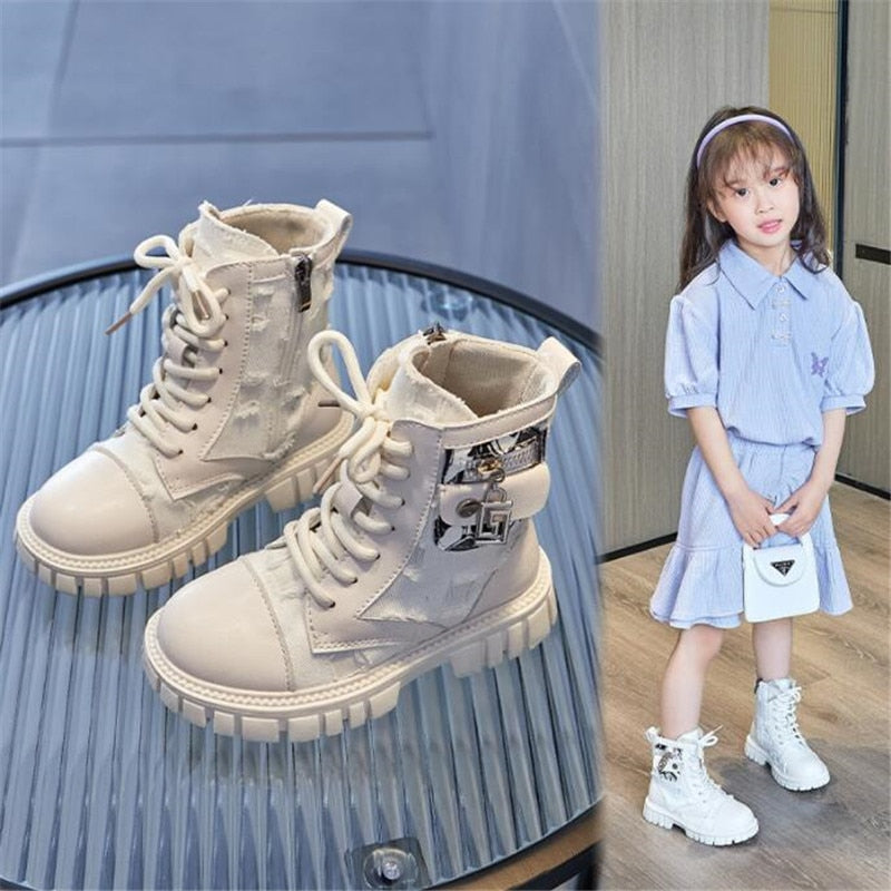 XUUKEE Girls Fashion High Top Boots