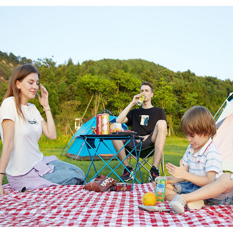 MOBI GARDEN Folding Table Mobile Customer Outside Aluminum Alloy Ultra Light Portable Picnic Camping Storage Box Small Table