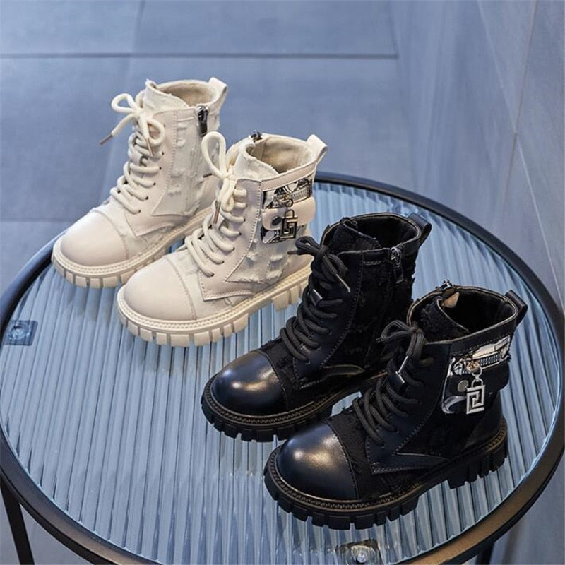 XUUKEE Girls Fashion High Top Boots