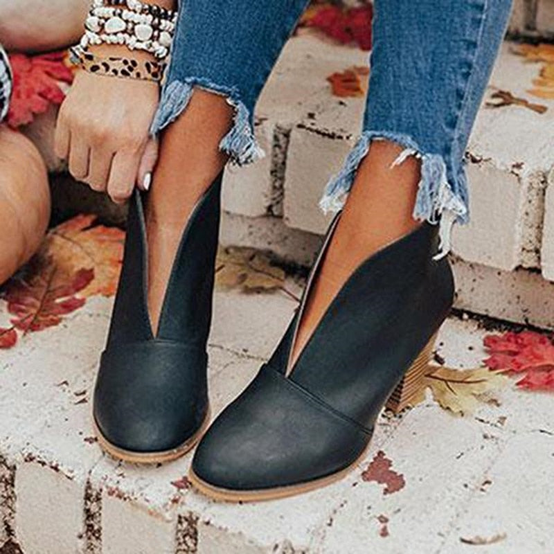 GAOKE Women's Suede Ankle Boots