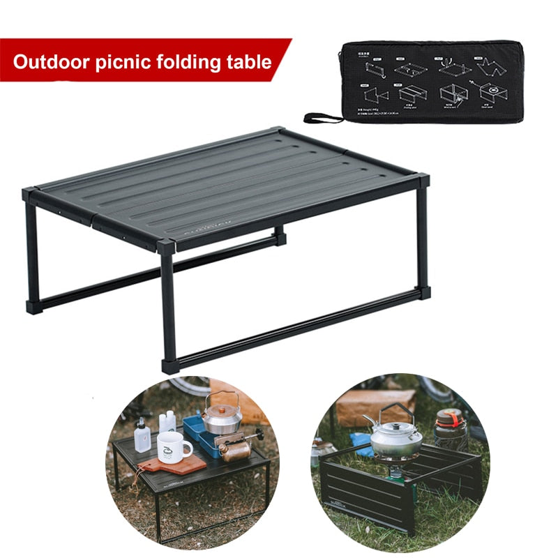 Portable Folding Picnic Table Lightweight Aluminum Alloy Hiking Camping Table ith Carring Bag Beach Desk Outdoor Furniture