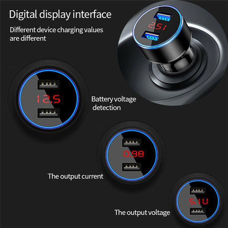 4.8A 5V 2 Ports Fast Car Charger Adapter