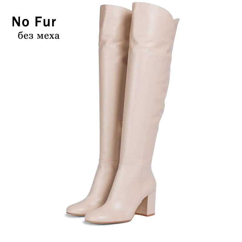 Fashion Leather Knee Boots