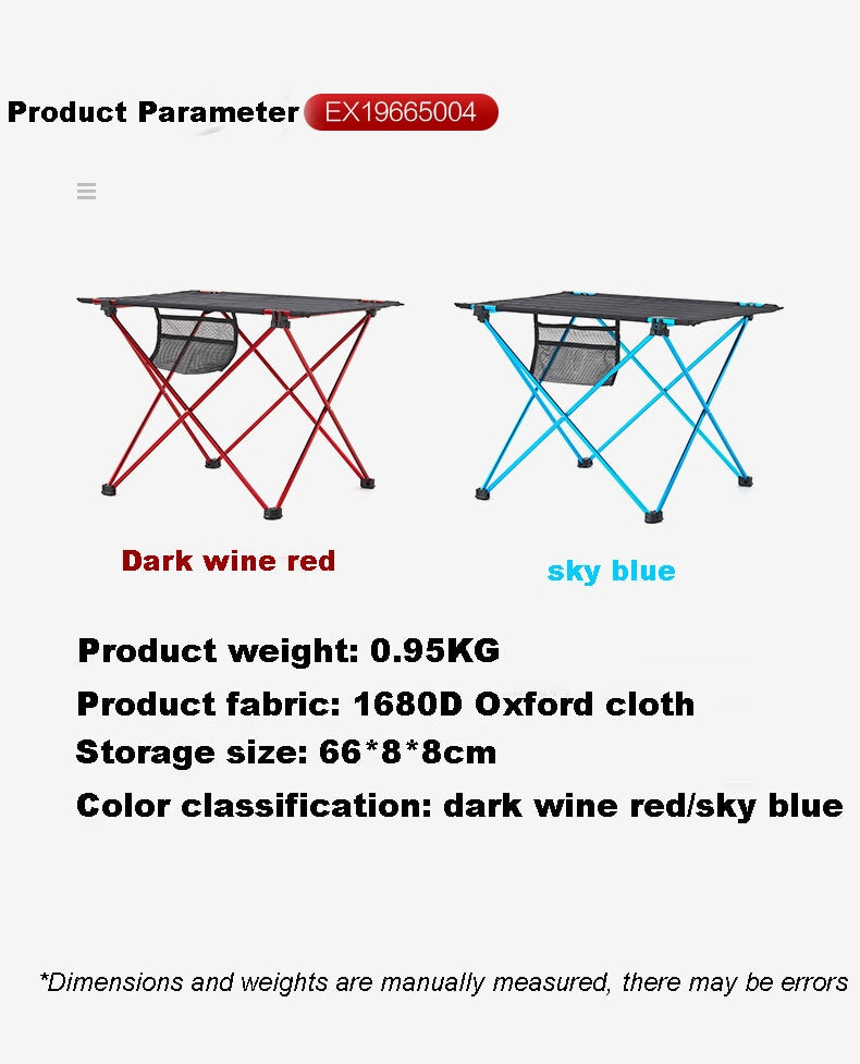 MOBI GARDEN Folding Table Mobile Customer Outside Aluminum Alloy Ultra Light Portable Picnic Camping Storage Box Small Table