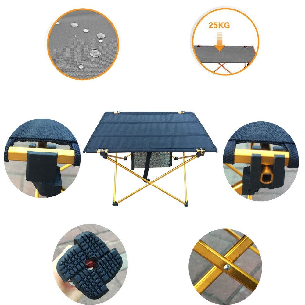 Outdoor Camping Folding Table with Aluminium Alloy Table Waterproof Ultra-light Durable Folding Table Desk for Picnic& Camping