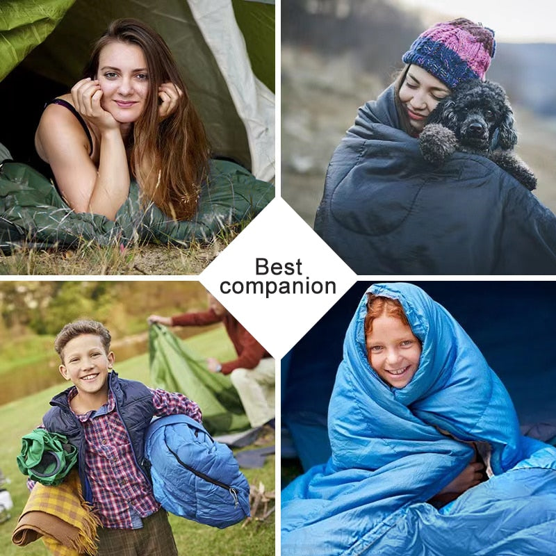 Pacoone Camping Sleeping Bag Lightweight 4 Season Warm & Cold Envelope Backpacking Sleeping Bag for Outdoor Traveling Hiking