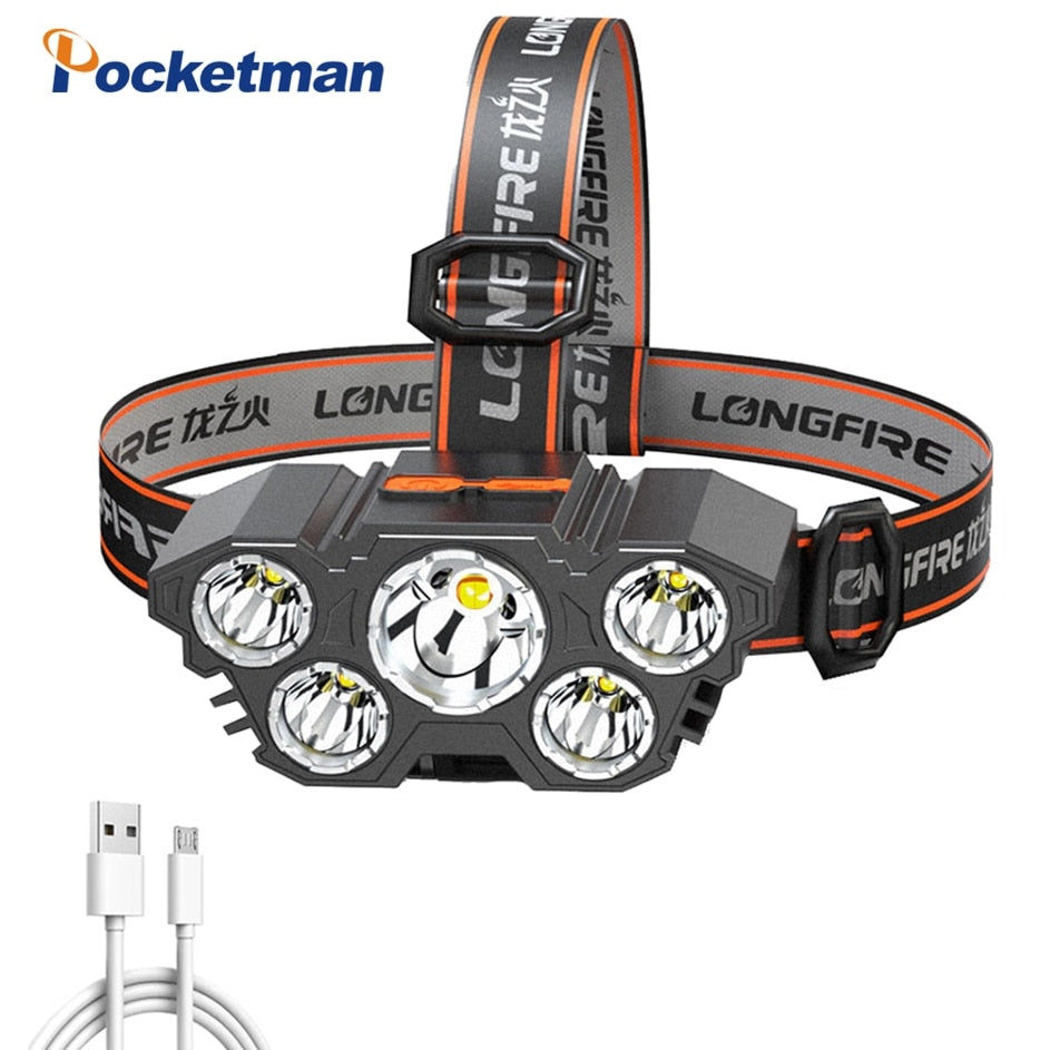 Pocketman Super Bright Powerful 5 LED Headlamp