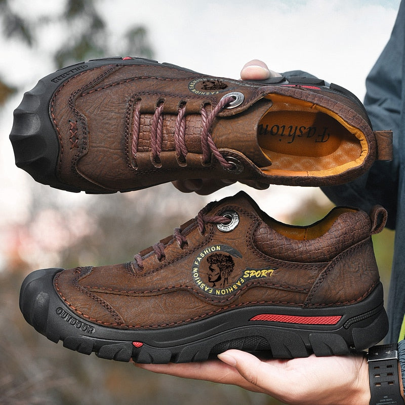 Outdoor Camping Hiking Shoes Men Genuine Leather