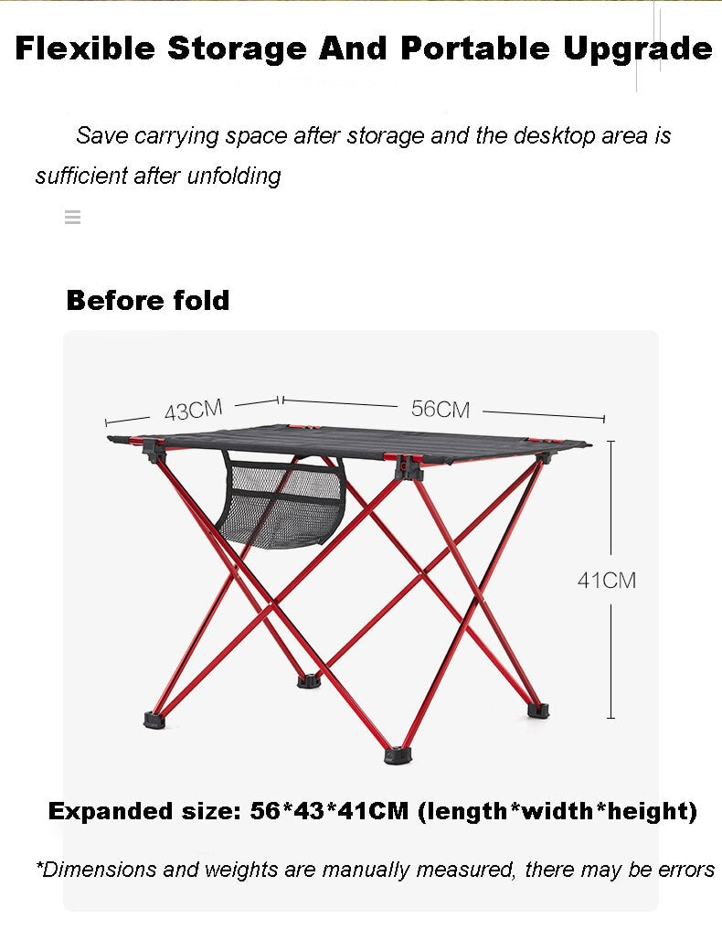 MOBI GARDEN Folding Table Mobile Customer Outside Aluminum Alloy Ultra Light Portable Picnic Camping Storage Box Small Table