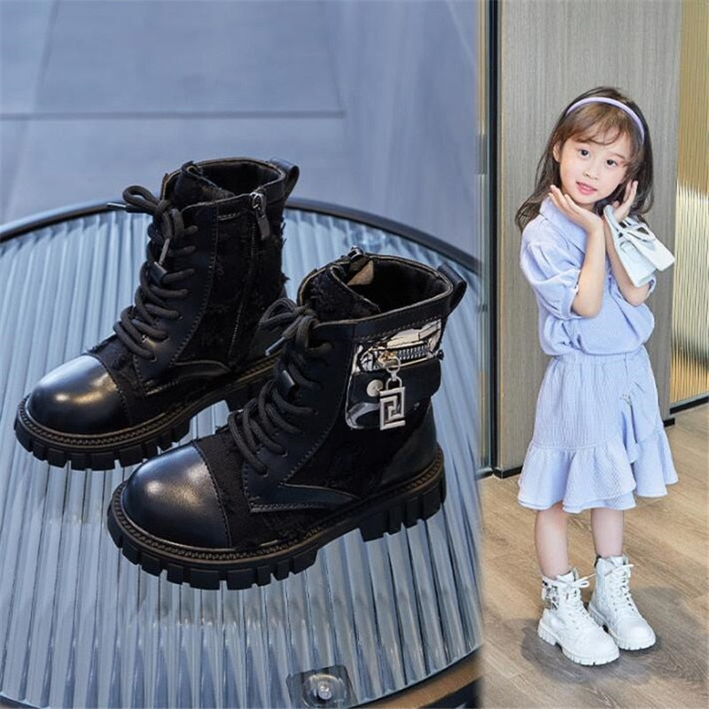 XUUKEE Girls Fashion High Top Boots