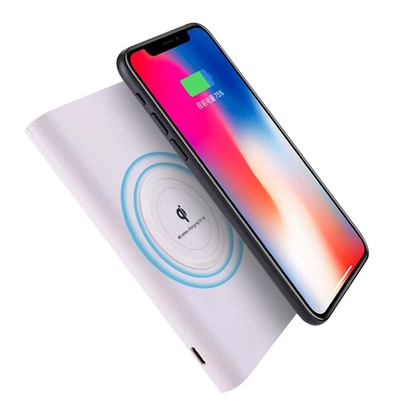 Portable Ultra Thin Wireless Charger Power Bank 20000mAh 2.1A Fast Charging Powerbank For Samsung iPhone Huawei Xiaomi PoverBank