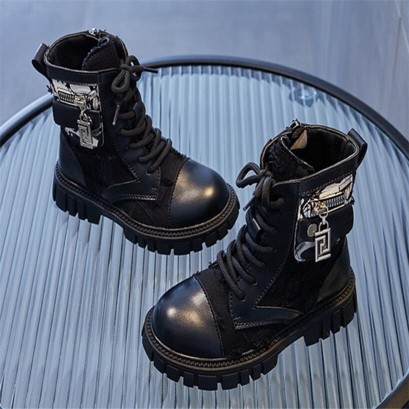 XUUKEE Girls Fashion High Top Boots