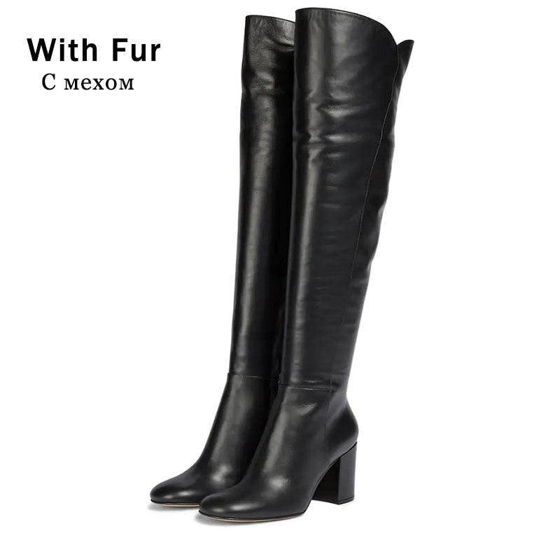 Fashion Leather Knee Boots