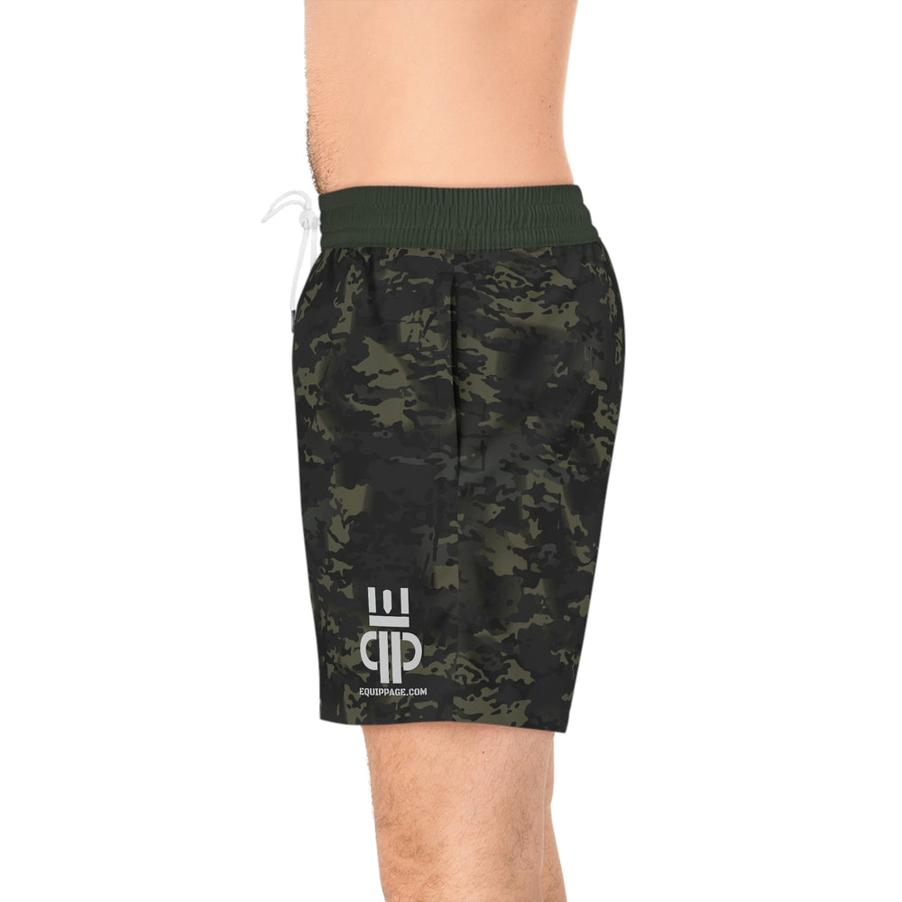 Equippage BMC Green Stripe Men's Mid-Length Swim Shorts