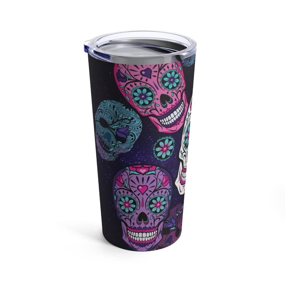 Large Sugar Skulls All Over Tumbler 20oz Dia de los Muertos by Equippage.com