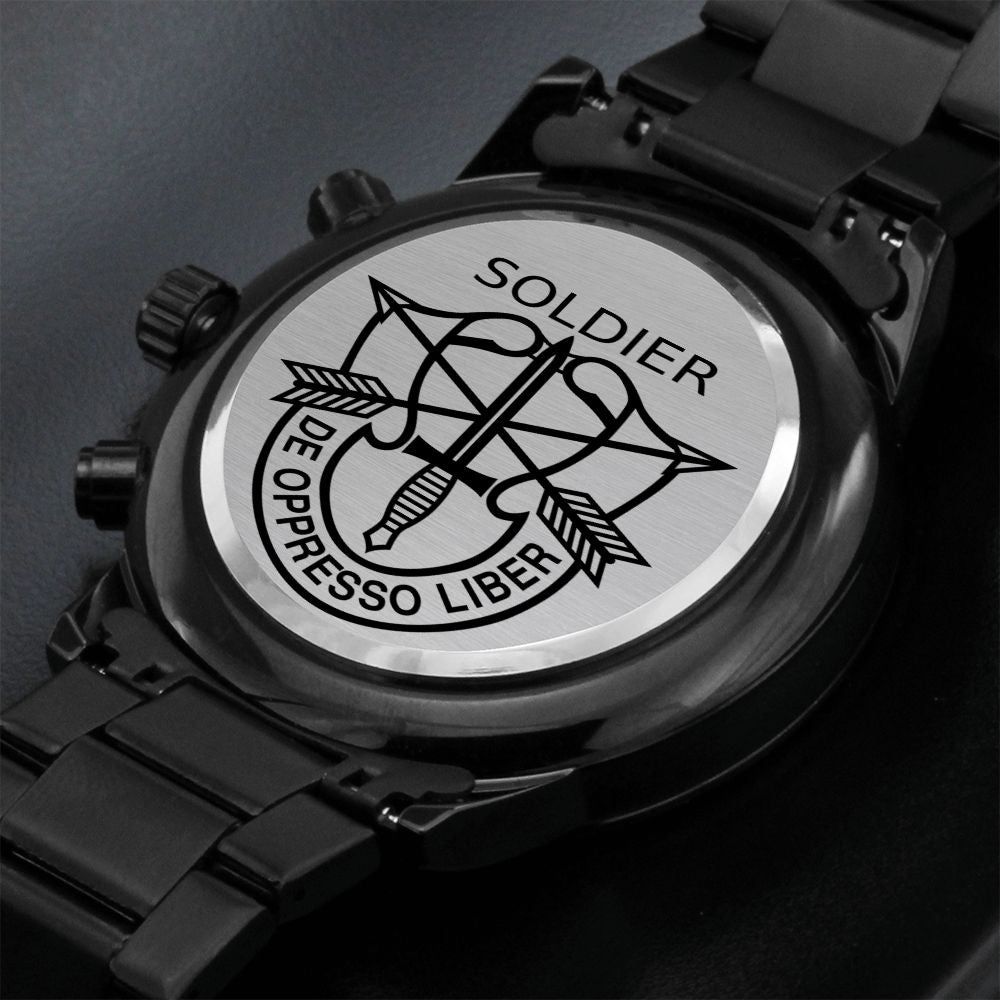 Equippage Soldier Black Chronograph Watch