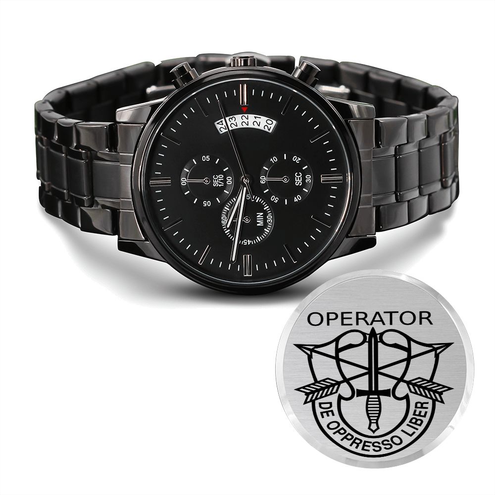 Equippage Operator Black Chronograph Watch