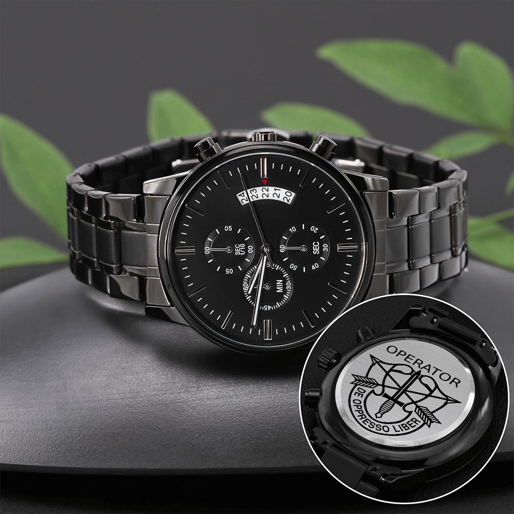 Equippage  Operator Black Chronograph Watch