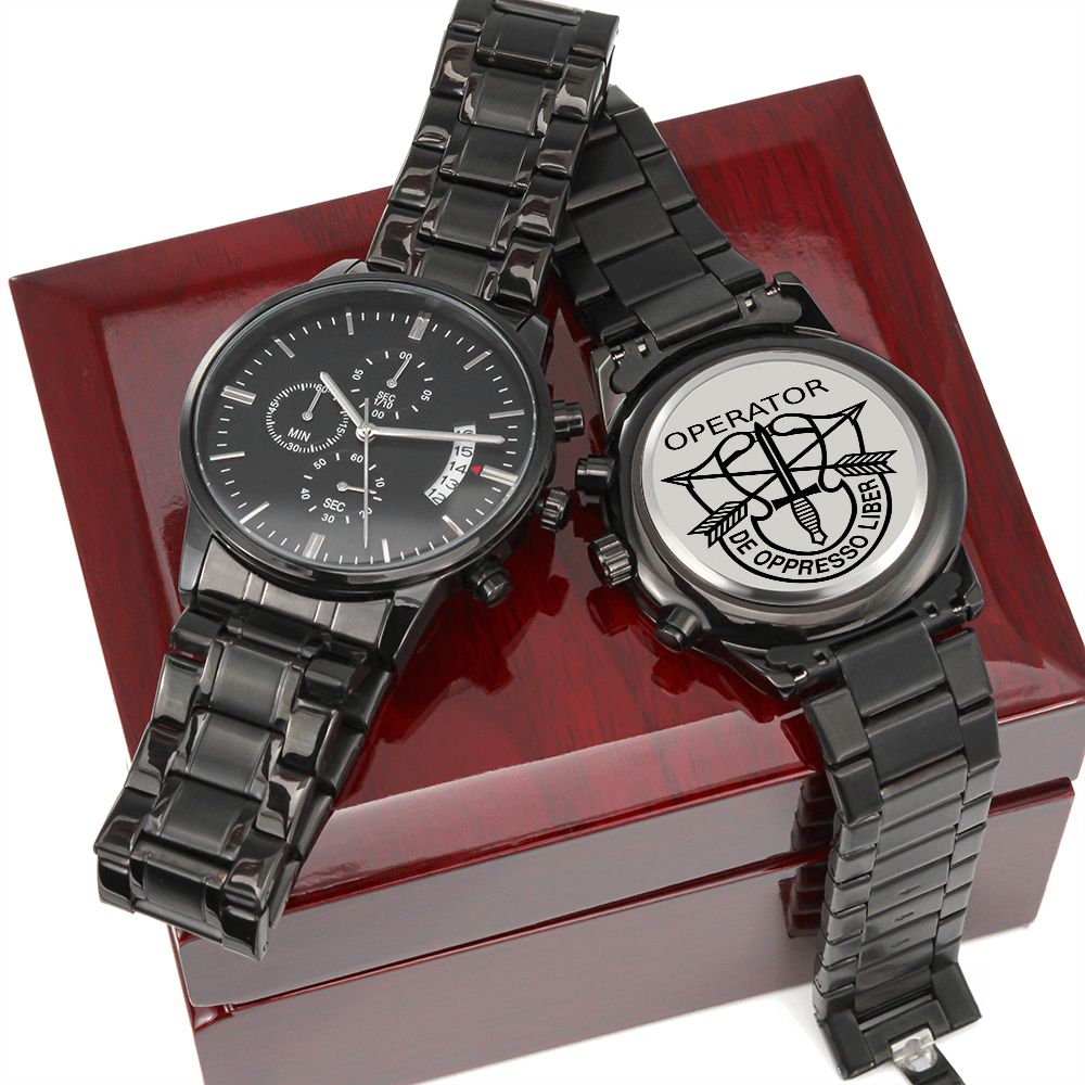 Equippage  Operator Black Chronograph Watch