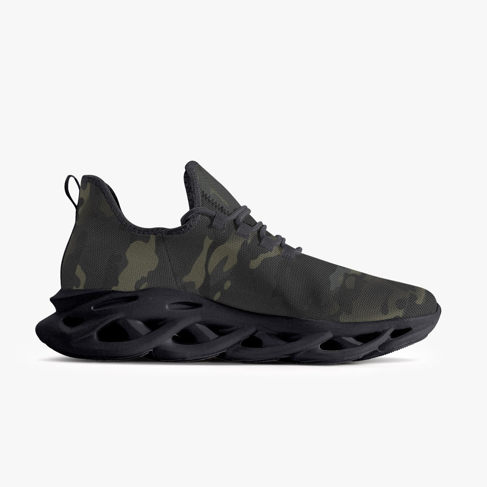 Equippage Black Multicam Bounce Mesh Knit Sneakers