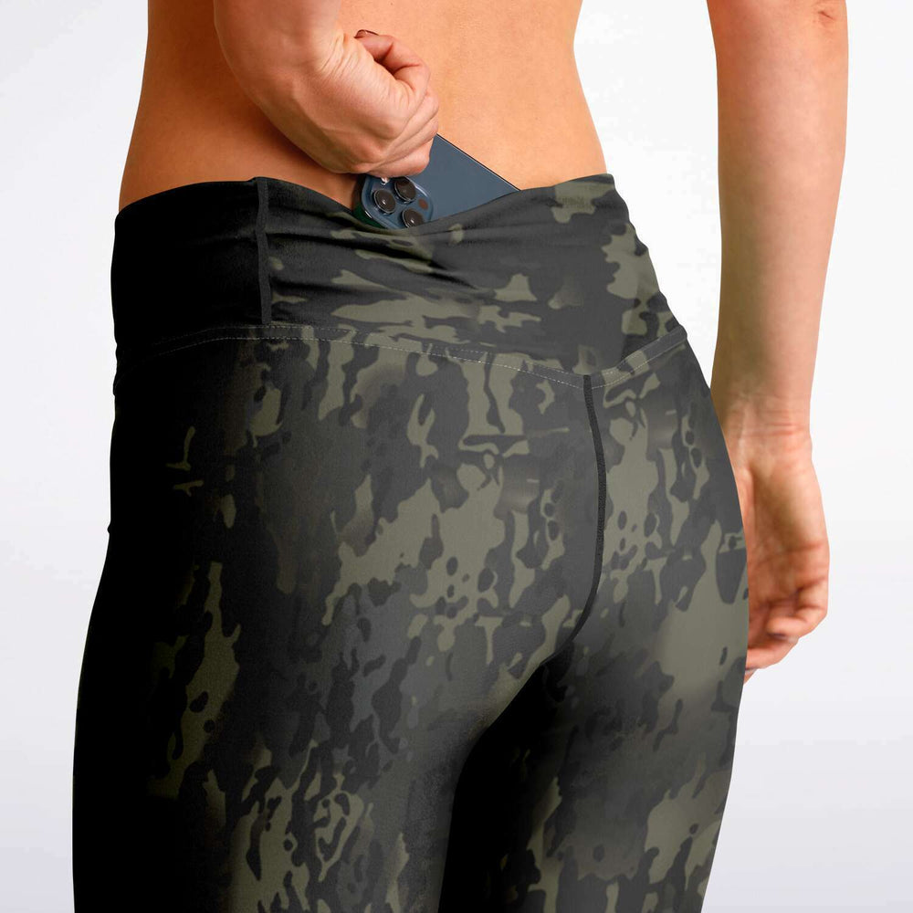 Equippage Black MultiCam Flare Leggings - AOP