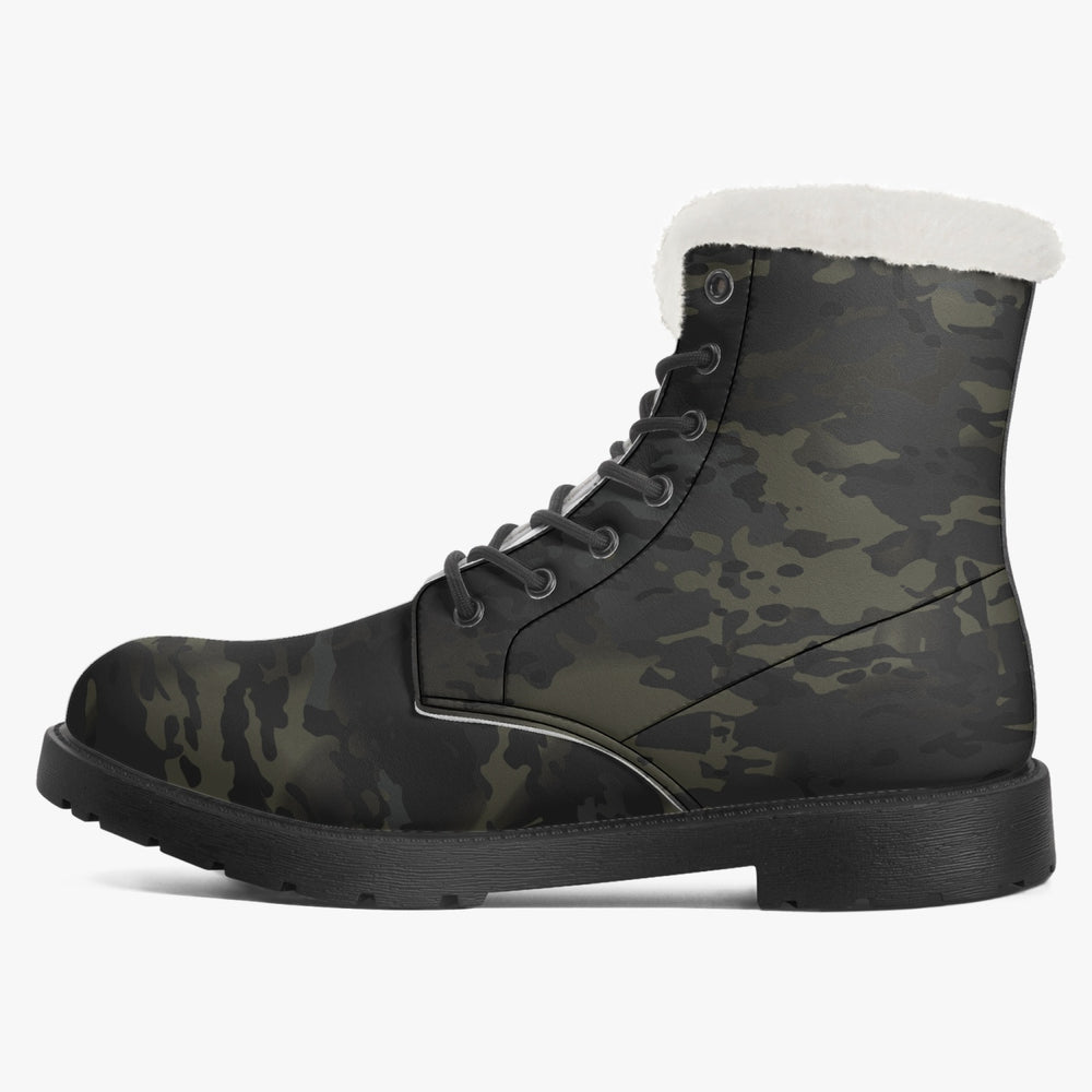 Equippage Black MultiCam Faux Fur Leather Boots