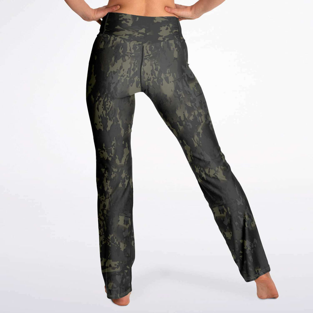 Equippage Black MultiCam Flare Leggings - AOP