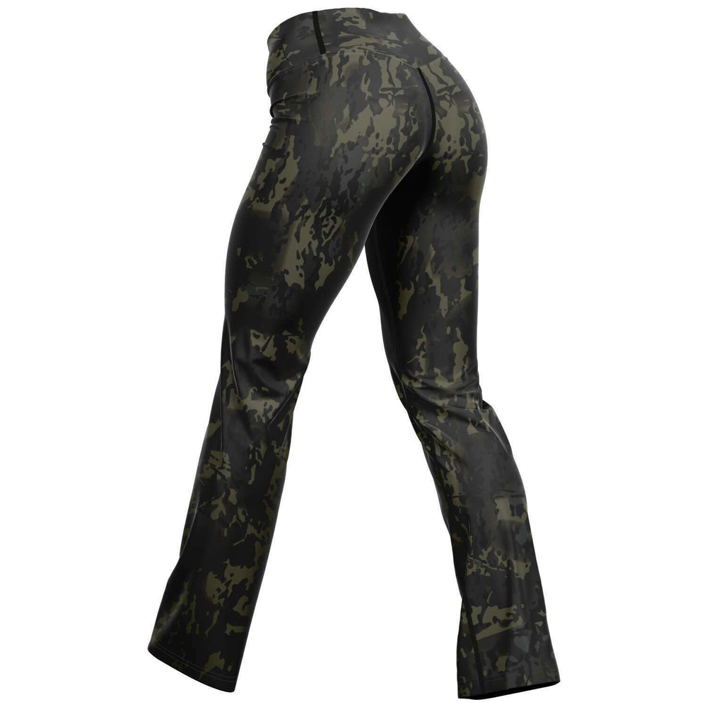 Equippage Black MultiCam Flare Leggings - AOP