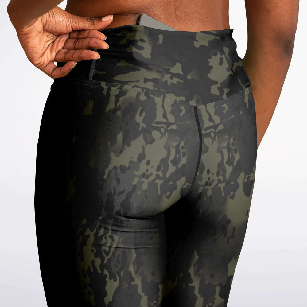 Equippage Black MultiCam Flare Leggings - AOP