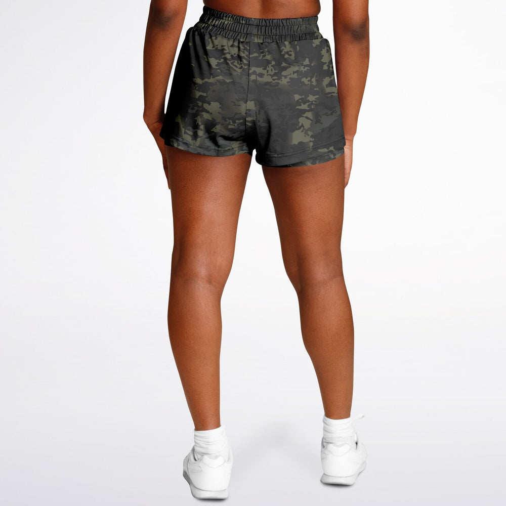 Equippage Women's 2-in-1 Black MultiCam Shorts