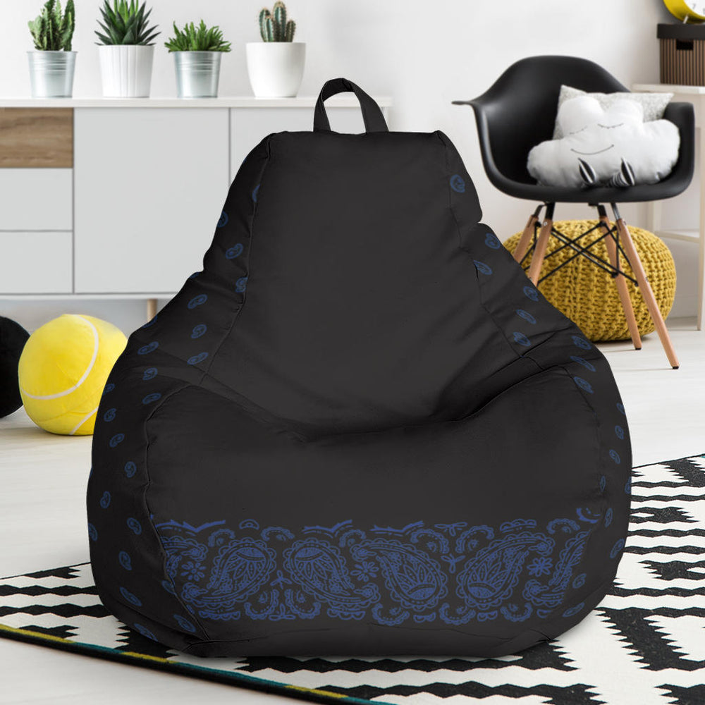 Black and Navy Bandana Beanbag Chair