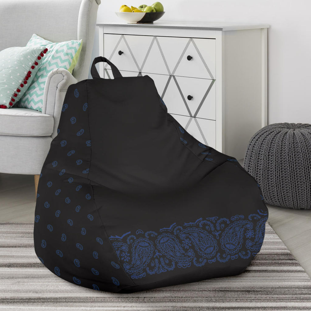 Black and Navy Bandana Beanbag Chair
