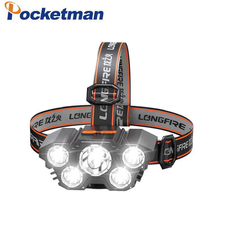 Pocketman Super Bright Powerful 5 LED Headlamp