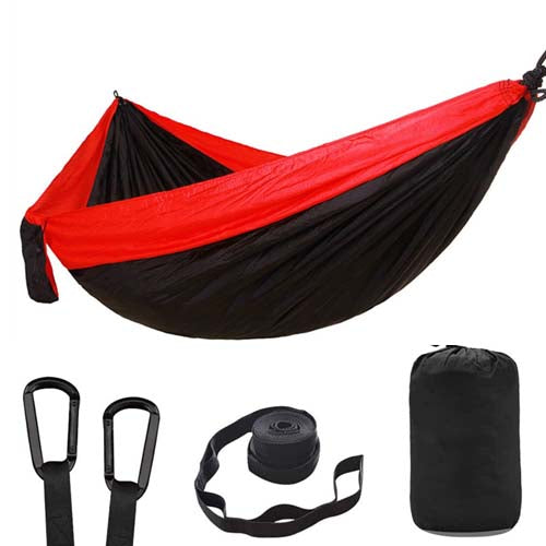 Oversized Double Camping Hammock,Portable Tree Straps Hammock ,210T Nylon Travel Hammock, Lightweight Parachute Hammocks