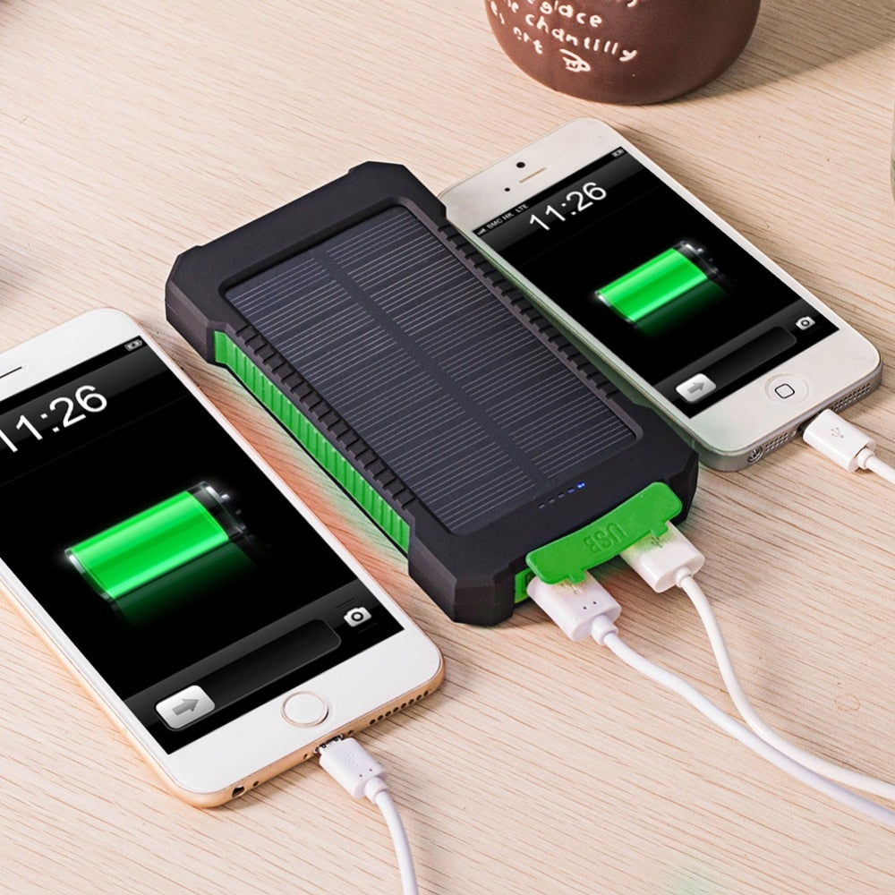 Waterproof 20000mAh Solar 2 USB Power Bank