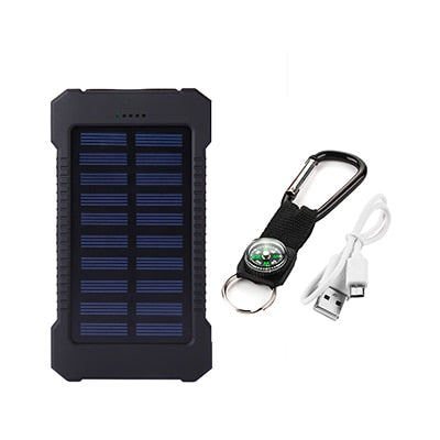 Waterproof 20000mAh Solar 2 USB Power Bank