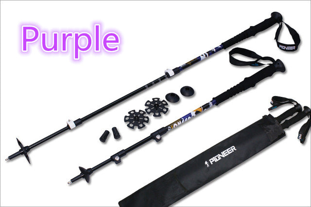 External lock telescope walking stick - Equippage