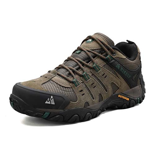 HIKEUP Men's Leather Outdoor Hiking & Hunting Shoes